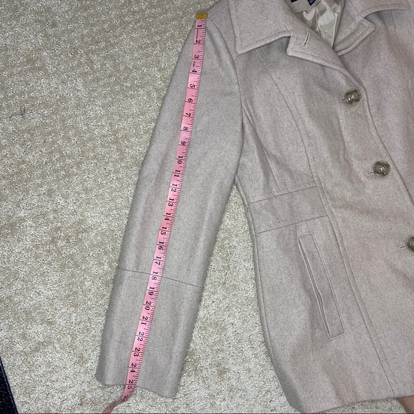 London Fog Wool Pea Coat, Single Breasted, Tan, M - Picture 9 of 10